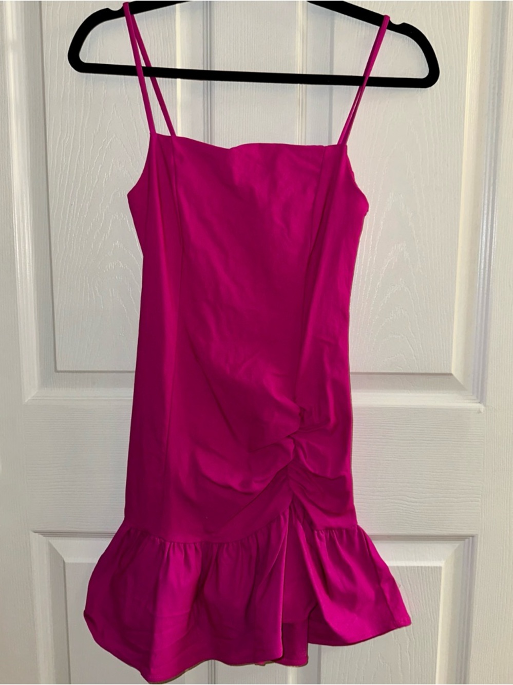 Blue Blush Hot Pink Spaghetti-Strap Ruffle Mini Dress